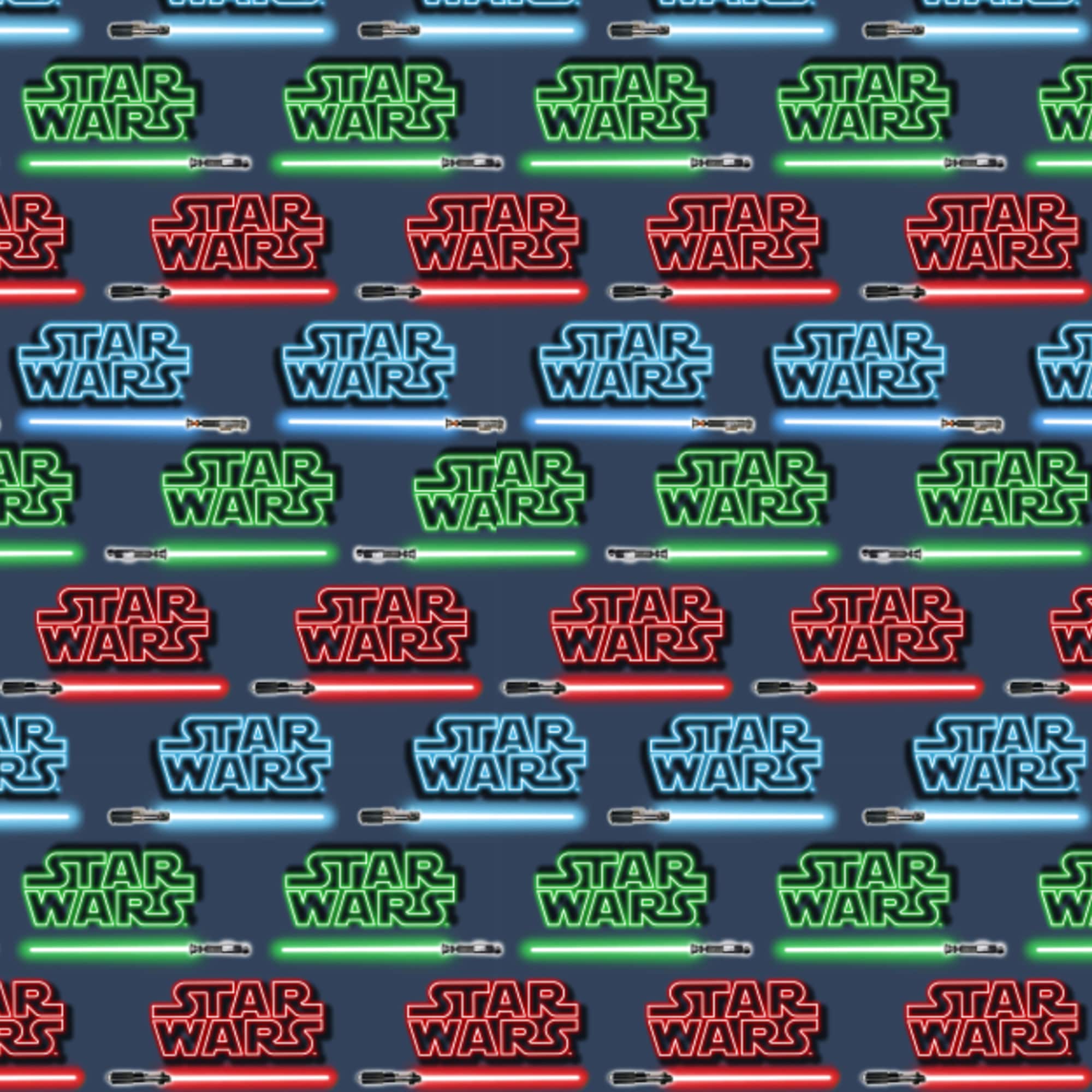 Camelot® Fabrics Star Wars™ Logo & Lightsaber™ Stripes Cotton Fabric